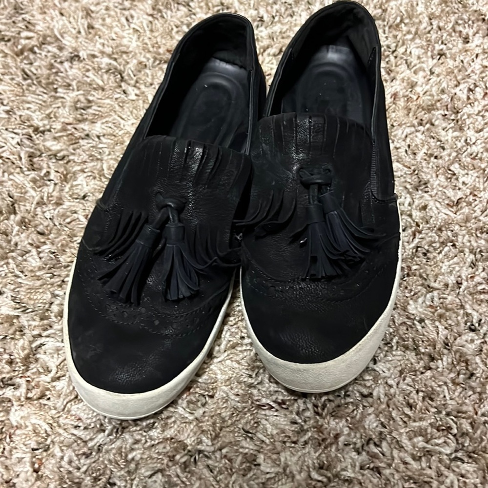 Cole Haan Suede Tassel Slip Ons 7.5